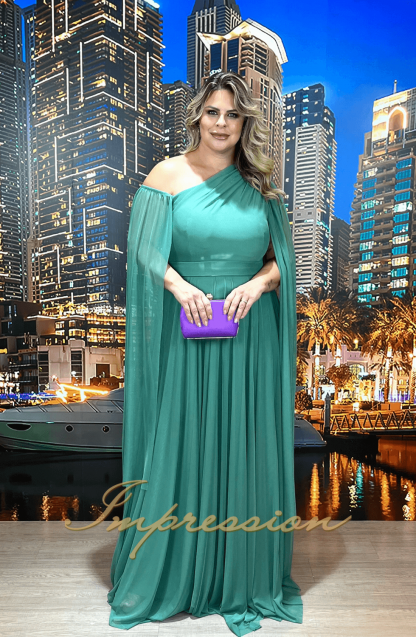 Vestido de Festa Longo Plus Size Verde Oliva - Image 3