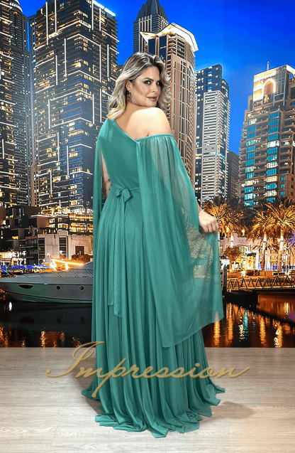 Vestido de Festa Longo Plus Size Verde Oliva - Image 2