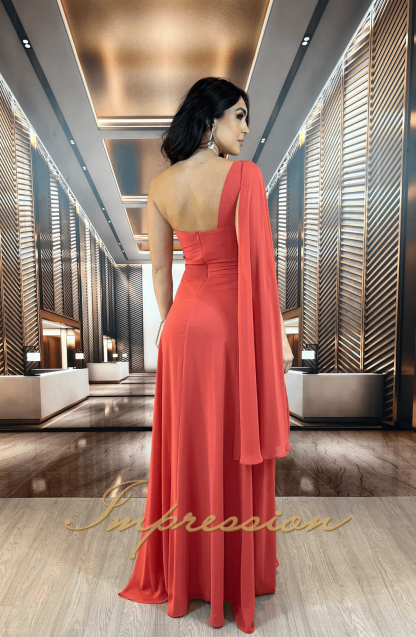 Vestido de Festa Longo Terracota - Image 2