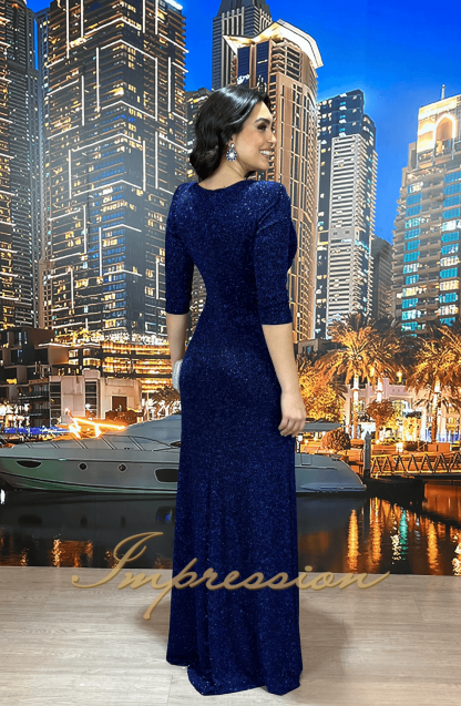 Vestido de Festa Longo Azul Marinho - Image 2