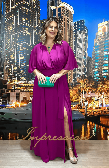 Vestido de Festa Longo Plus Size Fucsia - Imagem 4