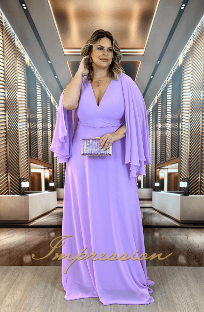Vestido de Festa Longo Plus Size Lavanda - Imagem 5