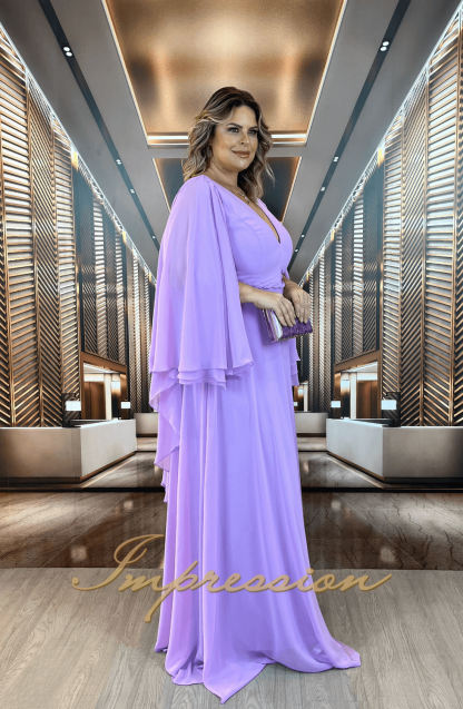 Vestido de Festa Longo Plus Size Lavanda - Imagem 4