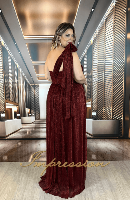 Vestido de Festa Longo Plus Size Marsala - Imagem 5