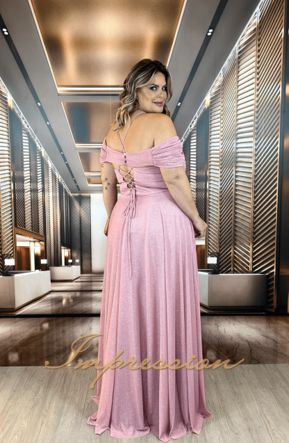 Vestido de Festa Longo Plus Size Rose - Imagem 2
