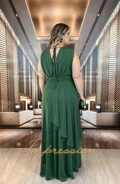 Vestido de Festa Longo Plus Size Verde Oliva - Imagem 2