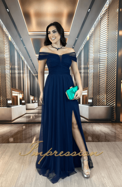 Vestido de Festa Longo Azul Marinho - Image 4