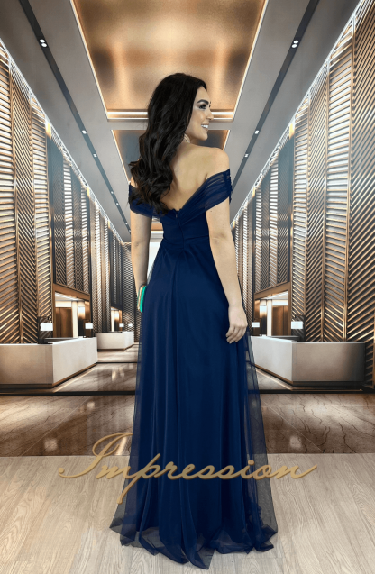 Vestido de Festa Longo Azul Marinho - Image 2
