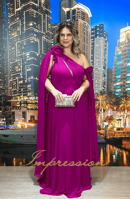 Vestido de Festa Longo Plus Size Fucsia - Image 4