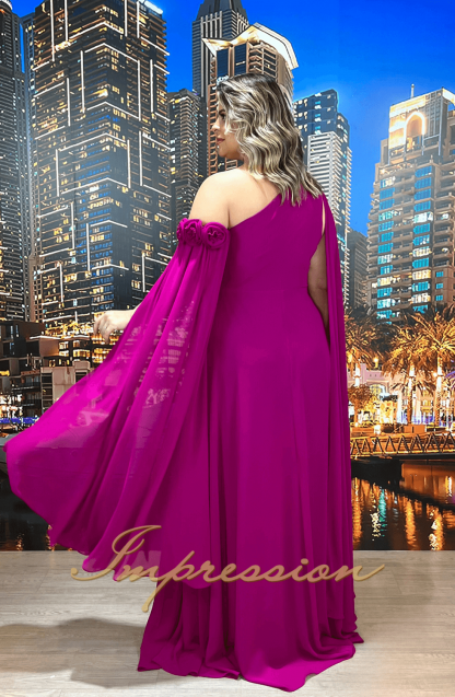 Vestido de Festa Longo Plus Size Fucsia - Image 5