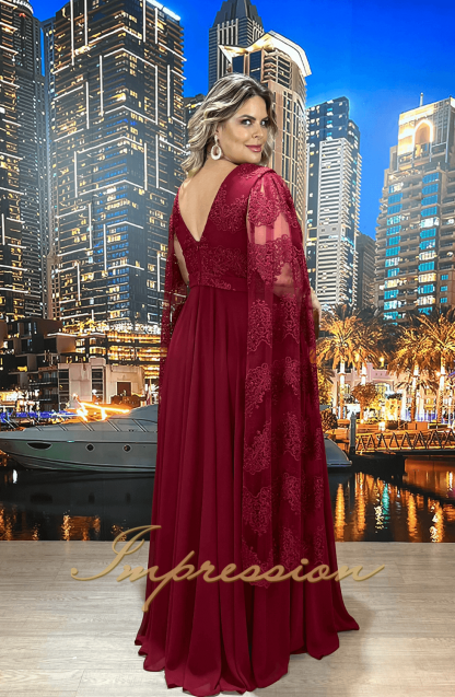 Vestido de Festa Longo Plus Size Marsala - Image 2