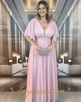 Vestido de Festa Longo Plus Size Rose