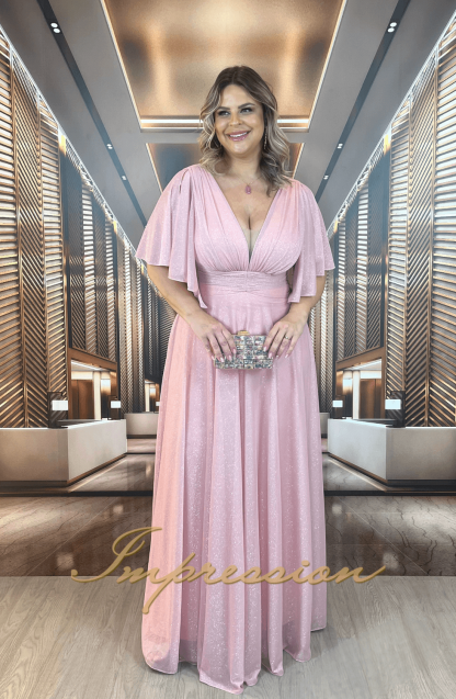 Vestido de Festa Longo Plus Size Rose - Image 3