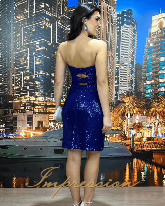 Vestido de Festa Curto Azul Royal