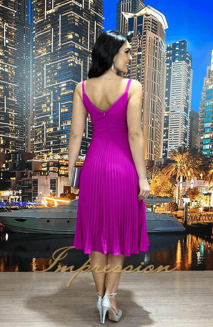 Vestido de Festa Midi Fucsia - Image 2