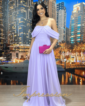 Vestido de Festa Longo Lilas