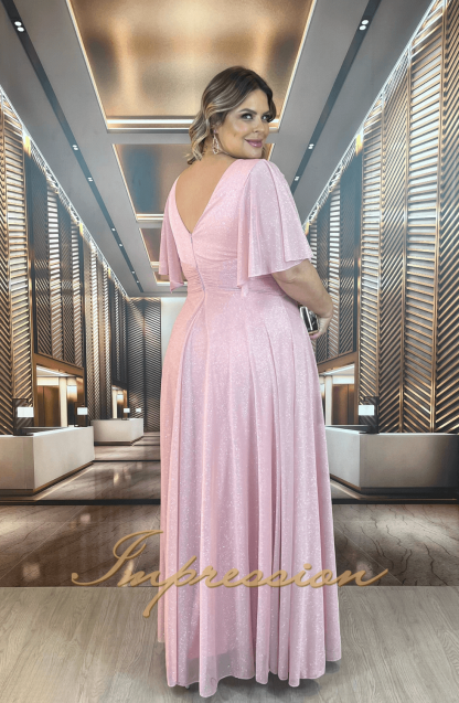 Vestido de Festa Longo Plus Size Rose - Image 2