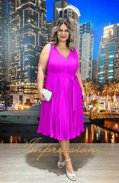 Vestido de Festa Midi Plus Size Pink - Imagem 4