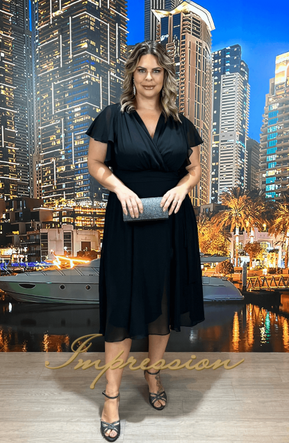 Vestido de Festa Midi Plus Size Preto - Imagem 4