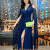 Vestido de Festa Longo Azul Marinho Brilho - Imagem 3