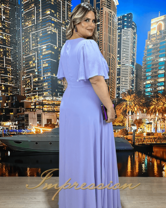 Vestido de Festa Longo Plus Size Lilas