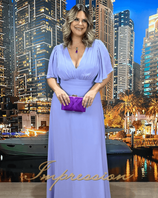 Vestido de Festa Longo Plus Size Lilas