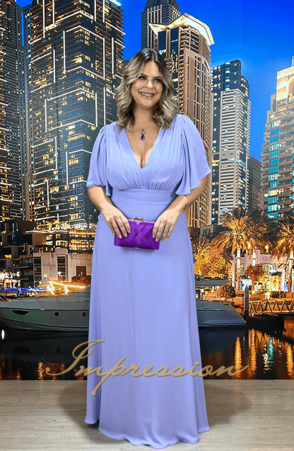 Vestido de Festa Longo Plus Size Lilas