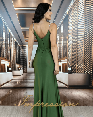 Vestido de Festa Longo Verde Oliva