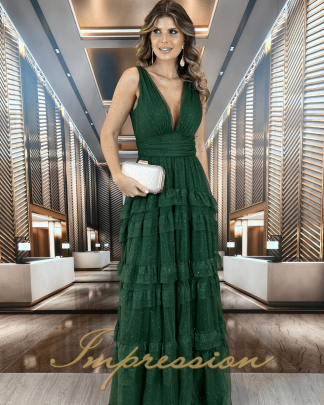 Vestido de Festa Longo Verde Oliva