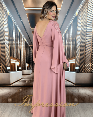 Vestido de Festa Longo Plus Size Rose