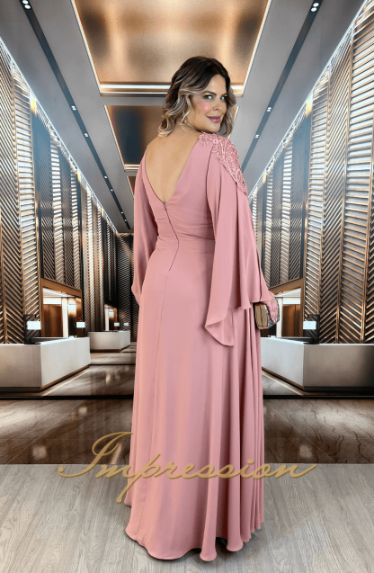 Vestido de Festa Longo Plus Size Rose - Image 2