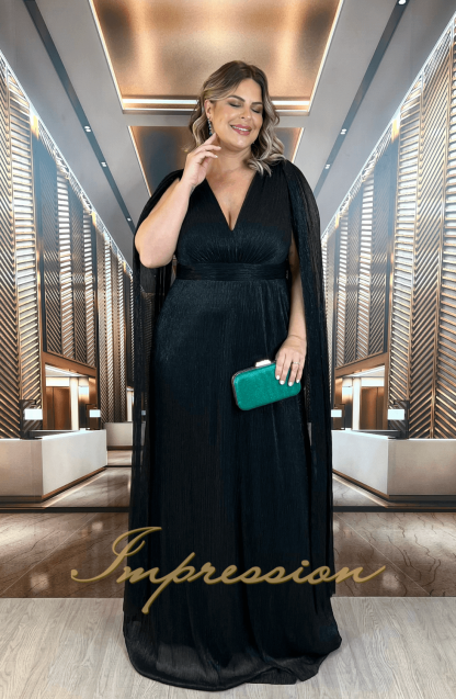 Vestido de Festa Longo Plus Size Preto - Imagem 3