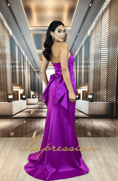 Vestido de Festa Longo Fúcsia Laço - Image 2