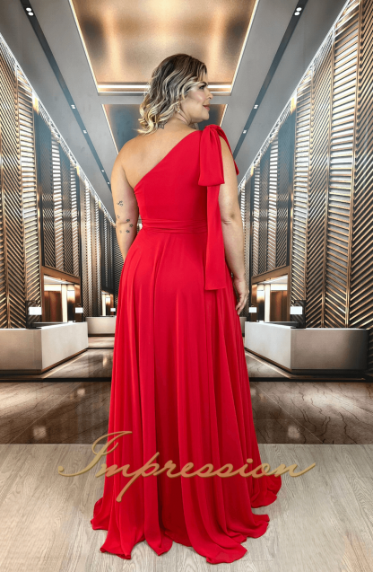 Vestido de Festa Longo Plus Size Vermelho - Imagem 5