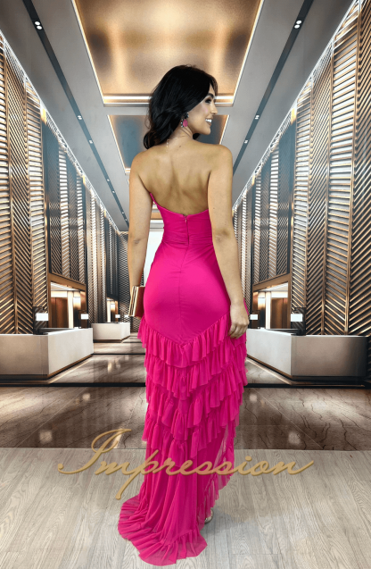 Vestido de Festa Longo Pink Babados - Image 2