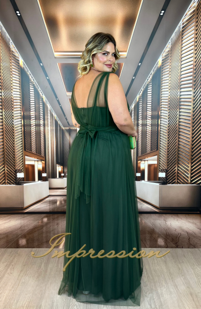 Vestido de Festa Longo Plus Size Verde Oliva - Imagem 2
