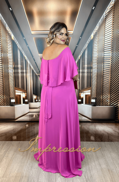 Vestido de Festa Longo Plus Size Rosa - Image 2