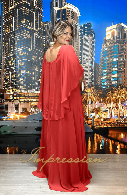 Vestido de Festa Longo Plus Size Terracota - Image 2
