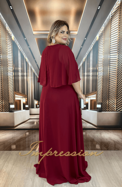 Vestido de Festa Longo Plus Size Marsala - Imagem 2