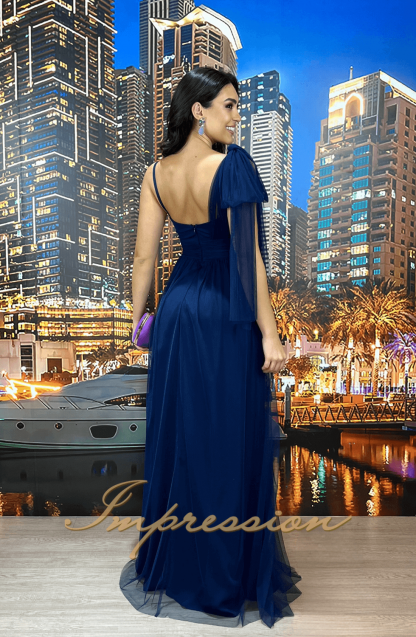 Vestido de Festa Longo Azul Marinho - Image 2