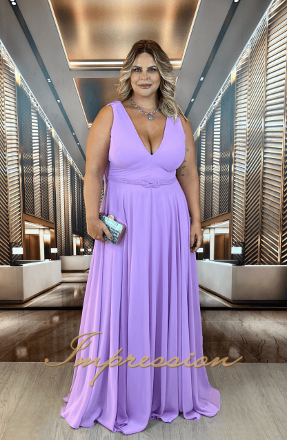 Vestido de Festa Longo Plus Size Lilas - Image 3