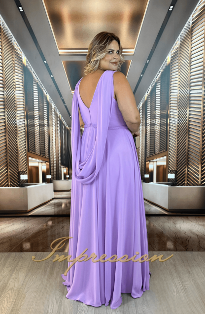 Vestido de Festa Longo Plus Size Lilas - Image 2