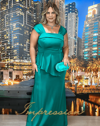 Vestido de Festa Longo Plus Size Verde Esmeralda