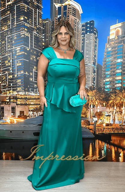 Vestido de Festa Longo Plus Size Verde Esmeralda