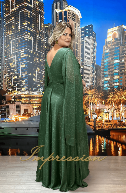Vestido de Festa Longo Plus Size Verde Oliva - Imagem 2