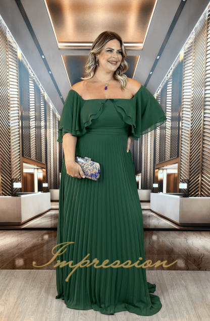 Vestido de Festa Longo Plus Size Verde Oliva