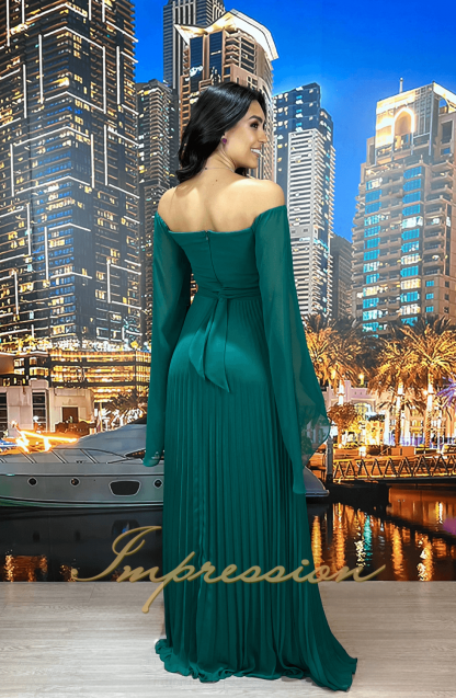 Vestido de Festa Longo Verde Esmeralda - Image 2