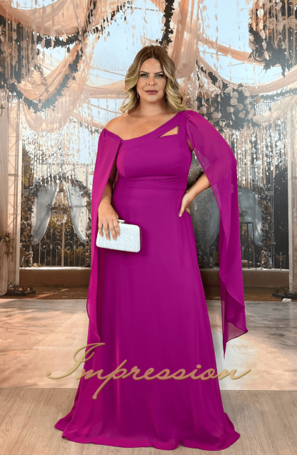 Vestido de Festa Longo Plus Size Fucsia