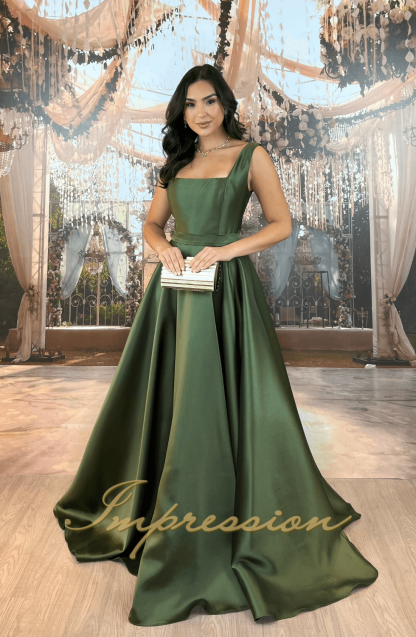 Vestido de Festa Longo Verde Oliva