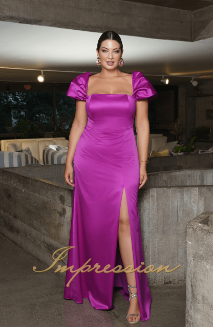 Vestido de Festa Longo Plus Size Fucsia